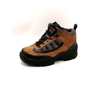 Wrangler Mens Work Boot Brown Leather Lace Up Steel Toe Slip‎ Resistant 5.5